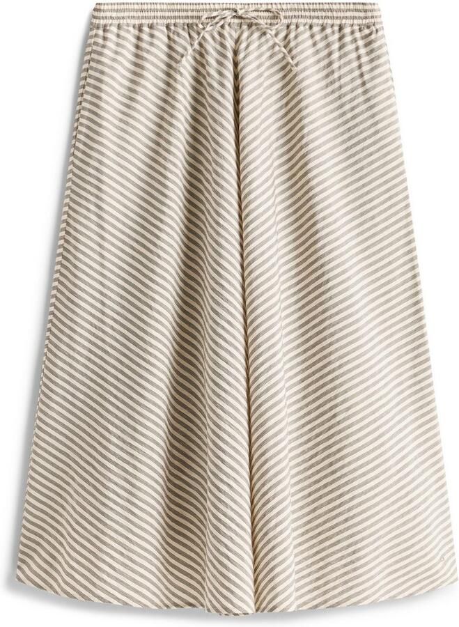 Tommy Hilfiger Rok in a-lijn CRINKLE VISCOSE MIX MIDI SKIRT met streepjespatroon met tunnelkoord aan de taille - Foto 4