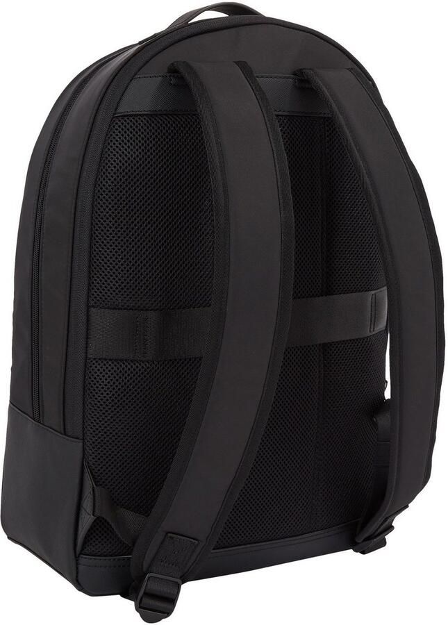Tommy Hilfiger Zwarte herenrugzak met laptopvak Black Heren