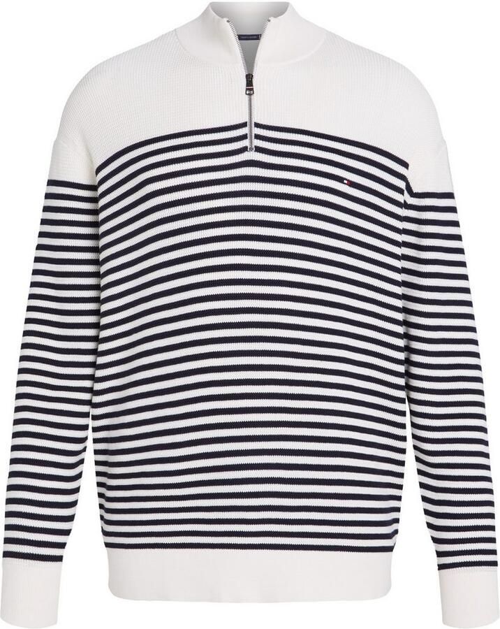 Tommy Hilfiger Schipperstrui BT-RACKING STRUCTURE ZIP MOCK-B Grote maten met fijne structuur