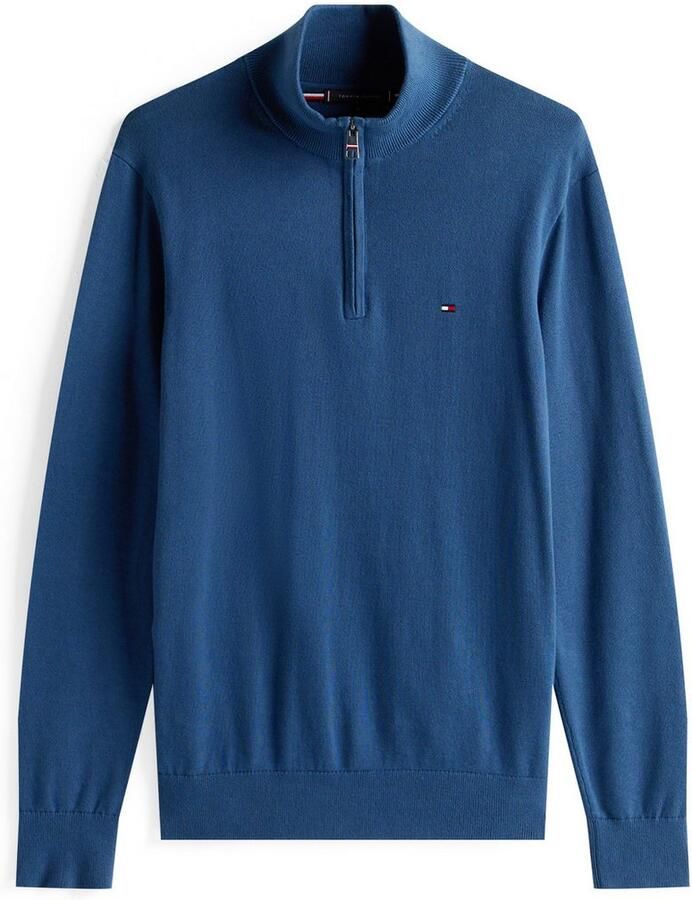 TOMMY HILFIGER Heren Truien & Vesten Essential Cotton Zip Mock Blauw - Foto 5