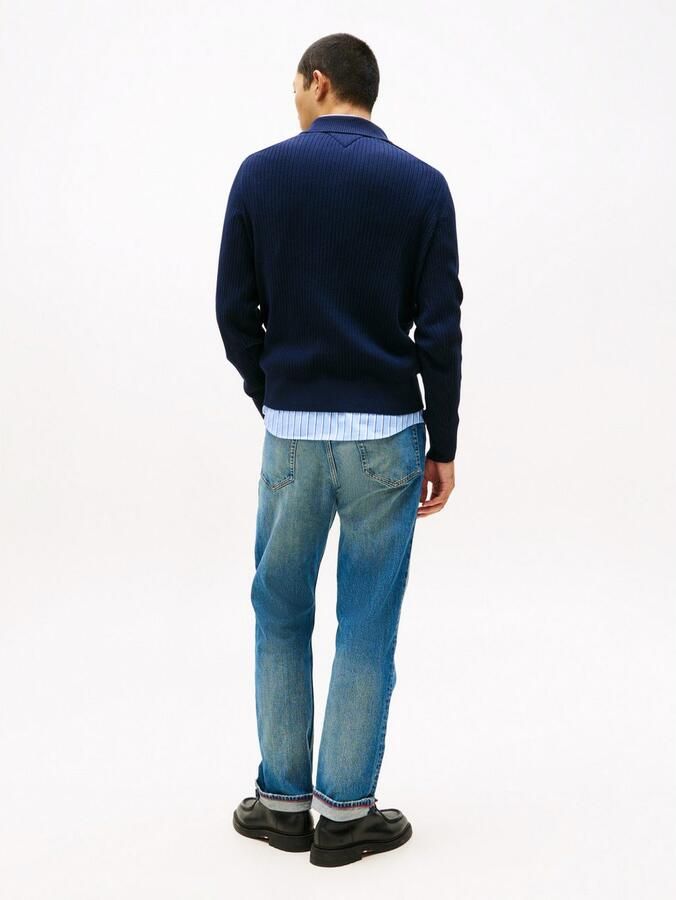 Tommy Hilfiger Schipperstrui PIMA CASH STRUCTURE MOCK Ribgebreide boorden aan de kraag mouwen en zoom - Foto 4