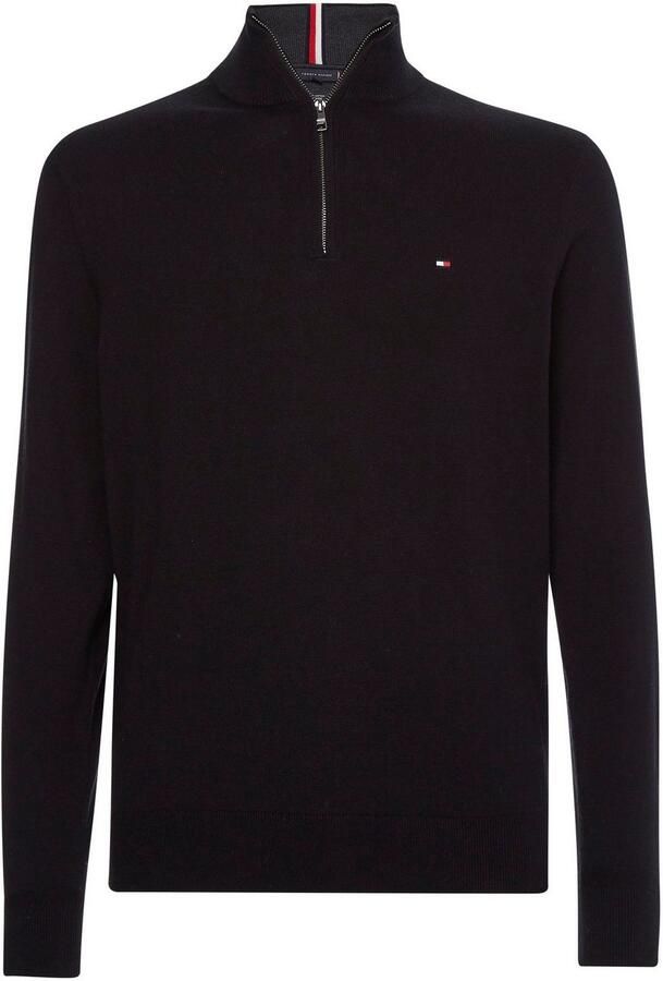 TOMMY HILFIGER Heren Truien & Vesten Pima Org Ctn Cashmere Zip Mock Zwart - Foto 17