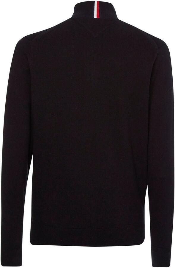 TOMMY HILFIGER Heren Truien & Vesten Pima Org Ctn Cashmere Zip Mock Zwart - Foto 4