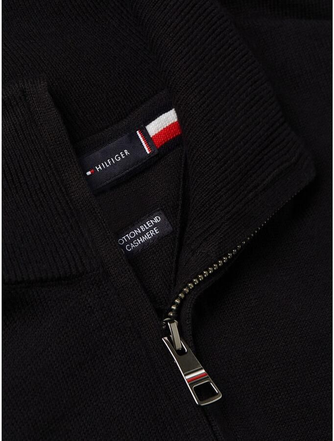 TOMMY HILFIGER Heren Truien & Vesten Pima Org Ctn Cashmere Zip Mock Zwart - Foto 7