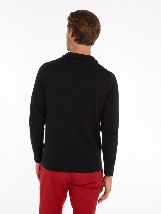 TOMMY HILFIGER Heren Truien & Vesten Pima Org Ctn Cashmere Zip Mock Zwart - Foto 12