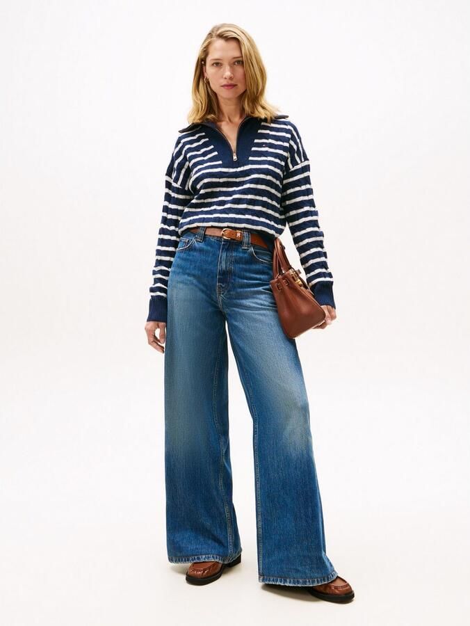 Tommy Hilfiger Schipperstrui SOFT WOOL CABLE 1 2 ZIP LS SWT met kabelpatroon van zuivere wol - Foto 3