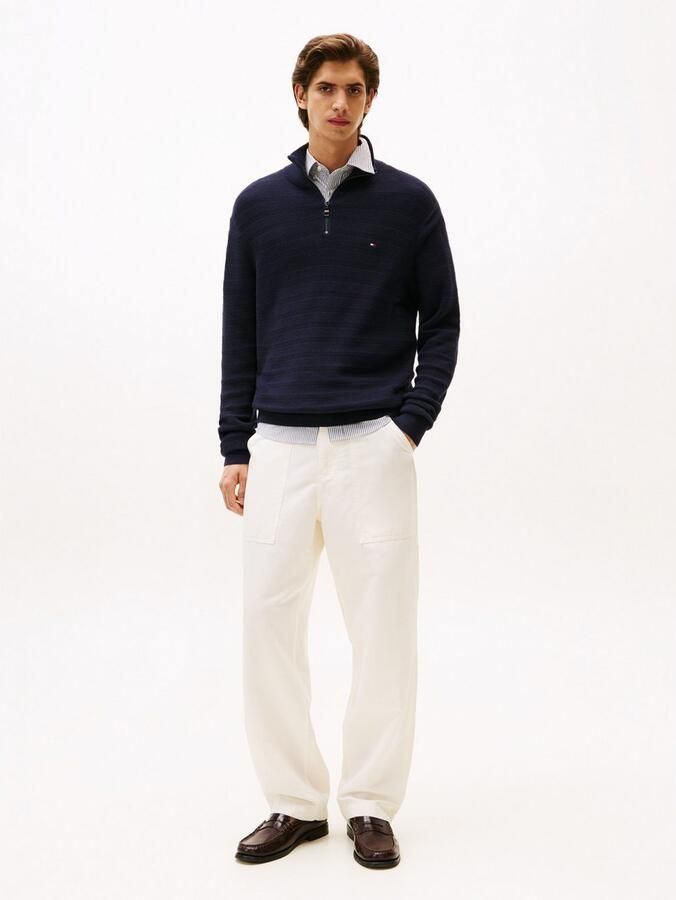 Tommy Hilfiger Schipperstrui STRIPE STRUCTURE ZIP MOCK - Foto 3