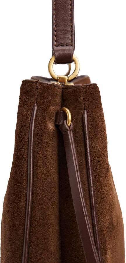 Tommy Hilfiger Schoudertas CASUAL LEATHER SHOULDER BAG SUED dames handtas shopper met logo-sier element - Foto 4