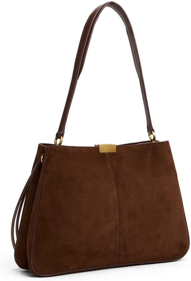 Tommy Hilfiger Schoudertas CASUAL LEATHER SHOULDER BAG SUED dames handtas shopper met logo-sier element - Foto 3