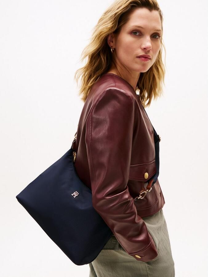 Tommy Hilfiger Schoudertas POPETTE SHOULDER BAG dames schoudertas draagtas met th-sierstuk - Foto 2