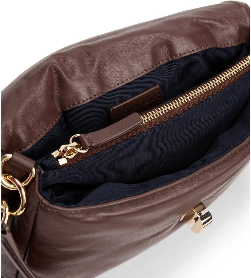 Tommy Hilfiger Schoudertas SOFT LEATHER CONV CROSSOVER dames schoudertas met elegante draaisluiting