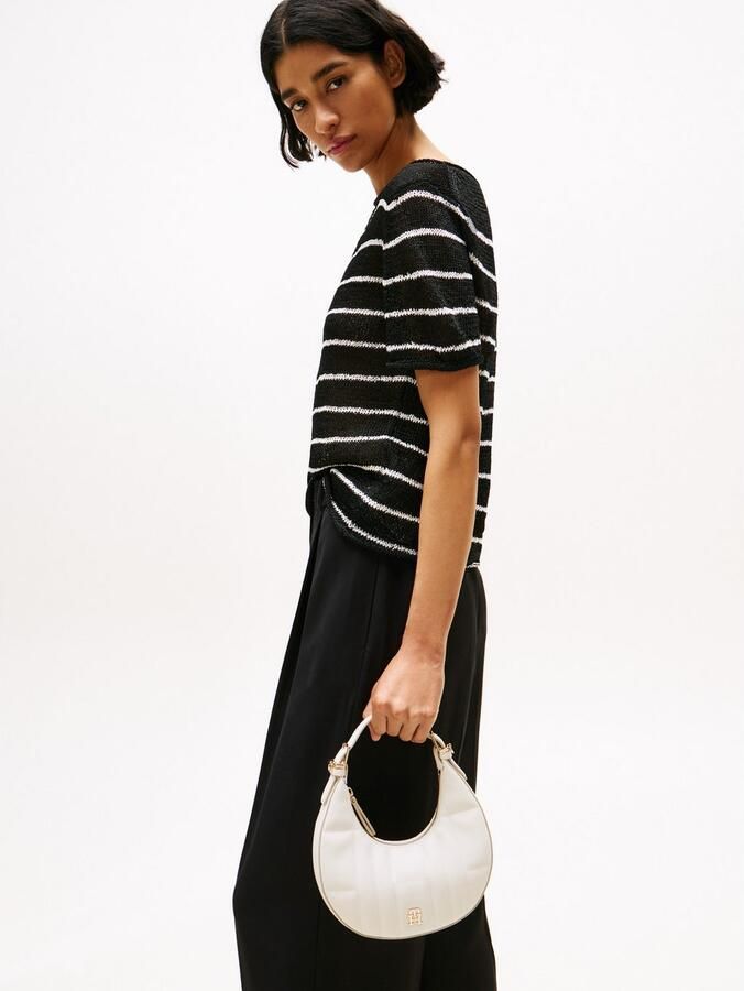 Tommy Hilfiger Schoudertas TH FEMININE MOON CROSSOVER dames schoudertas hobo met th-sierstuk - Foto 4