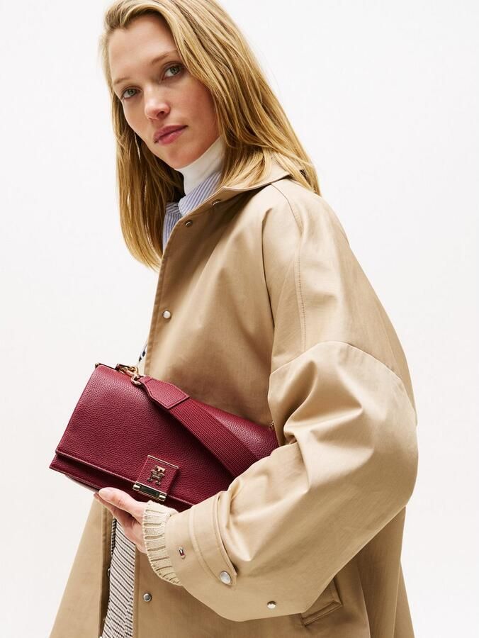 Tommy Hilfiger Schoudertas TH HER MED CROSSOVER dames draagtas schoudertas met gouden steeksluiting - Foto 3