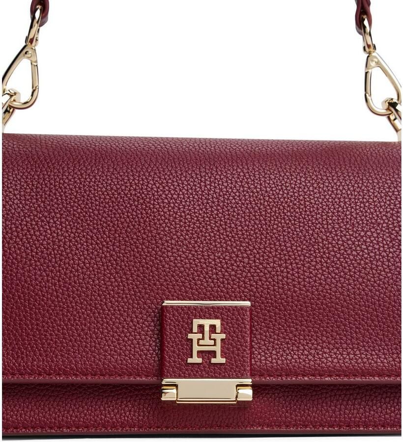 Tommy Hilfiger Schoudertas TH HER MED CROSSOVER dames draagtas schoudertas met gouden steeksluiting