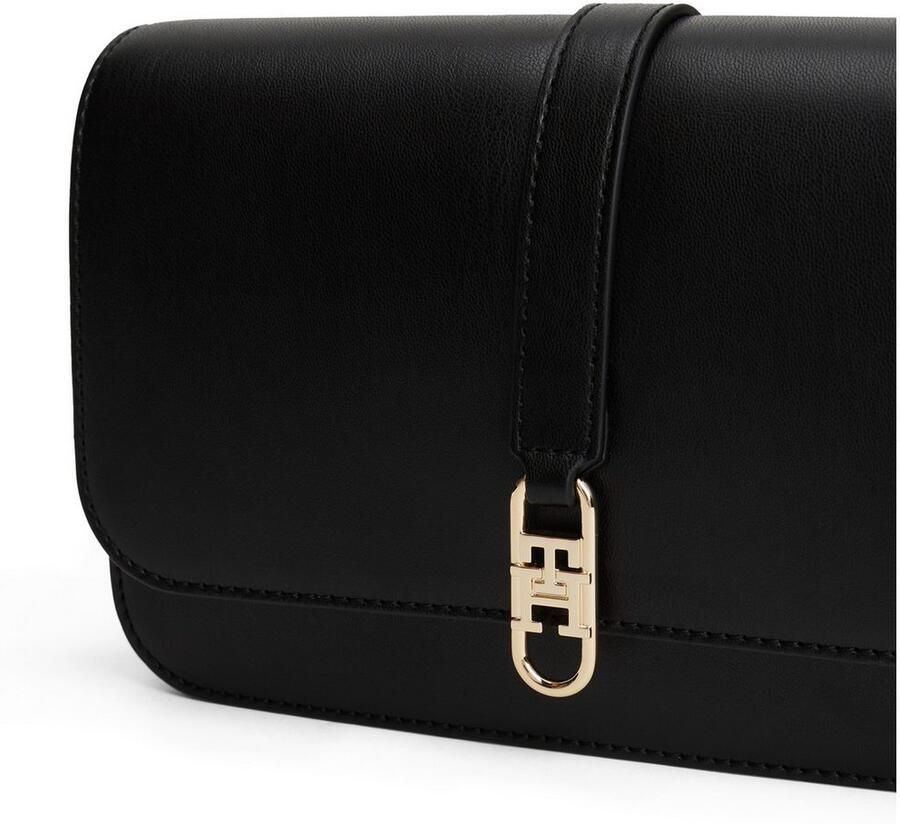 Tommy Hilfiger Schoudertas TH LIBRE FLAP CROSSOVER damen schultertasche minibag mit goldfarbenem th-schmuckelement