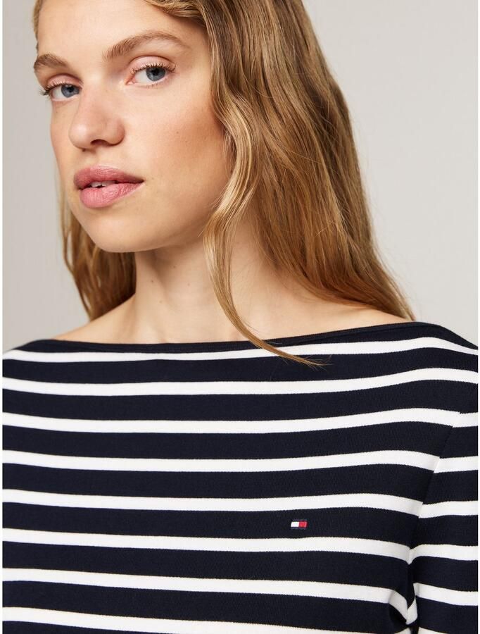 Tommy Hilfiger Shirt met 3 4 mouwen NEW CODY SLIM BOAT-NK 3 4SLV met boothals en strepen - Foto 5