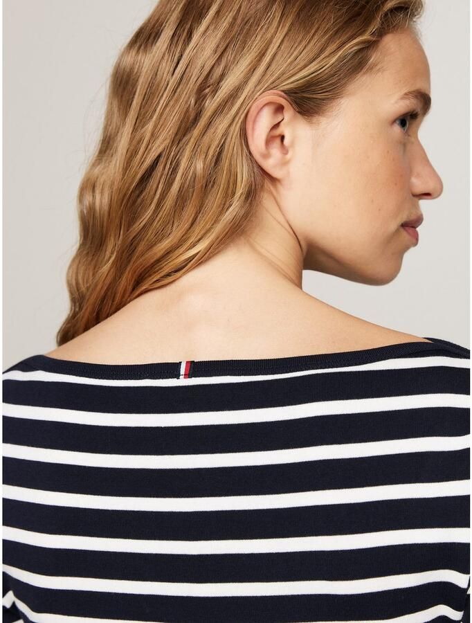 Tommy Hilfiger Shirt met 3 4 mouwen NEW CODY SLIM BOAT-NK 3 4SLV met boothals en strepen - Foto 6