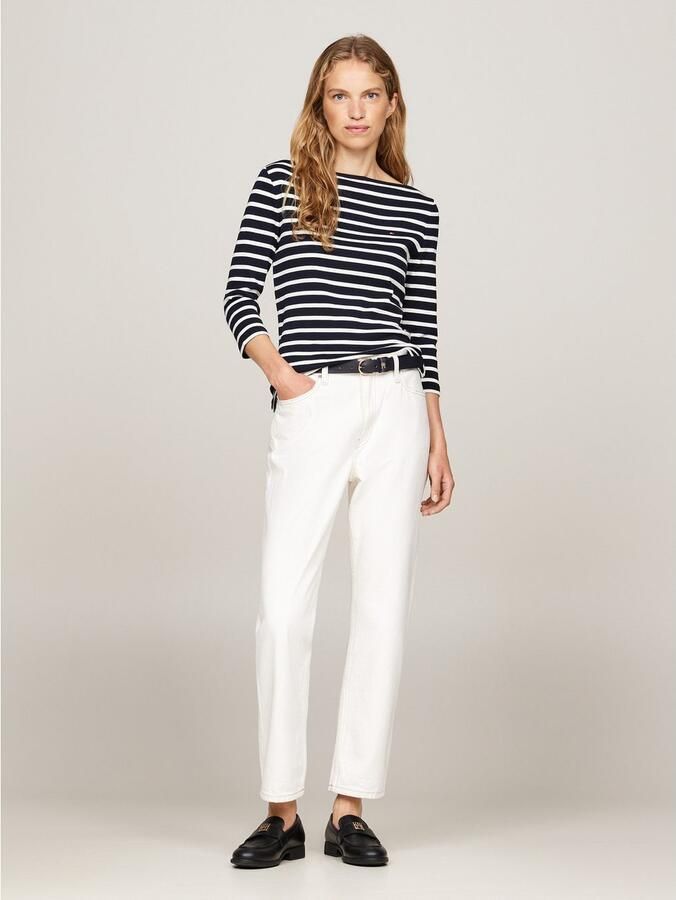 Tommy Hilfiger Shirt met 3 4 mouwen NEW CODY SLIM BOAT-NK 3 4SLV met boothals en strepen - Foto 7