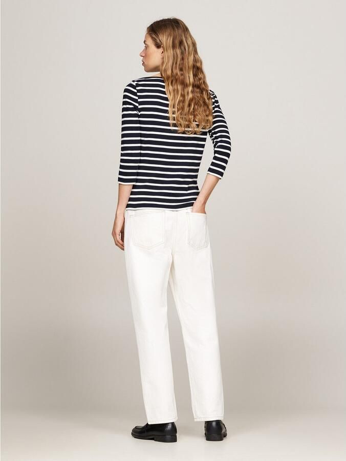 Tommy Hilfiger Shirt met 3 4 mouwen NEW CODY SLIM BOAT-NK 3 4SLV met boothals en strepen - Foto 9