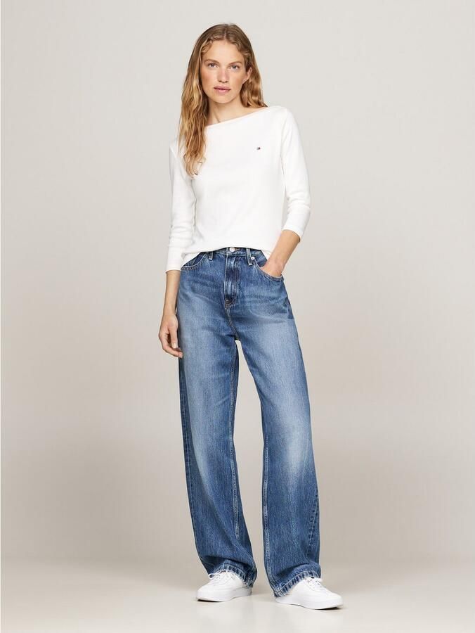 Tommy Hilfiger Shirt met 3 4 mouwen NEW CODY SLIM BOAT-NK 3 4SLV met boothals en strepen - Foto 7