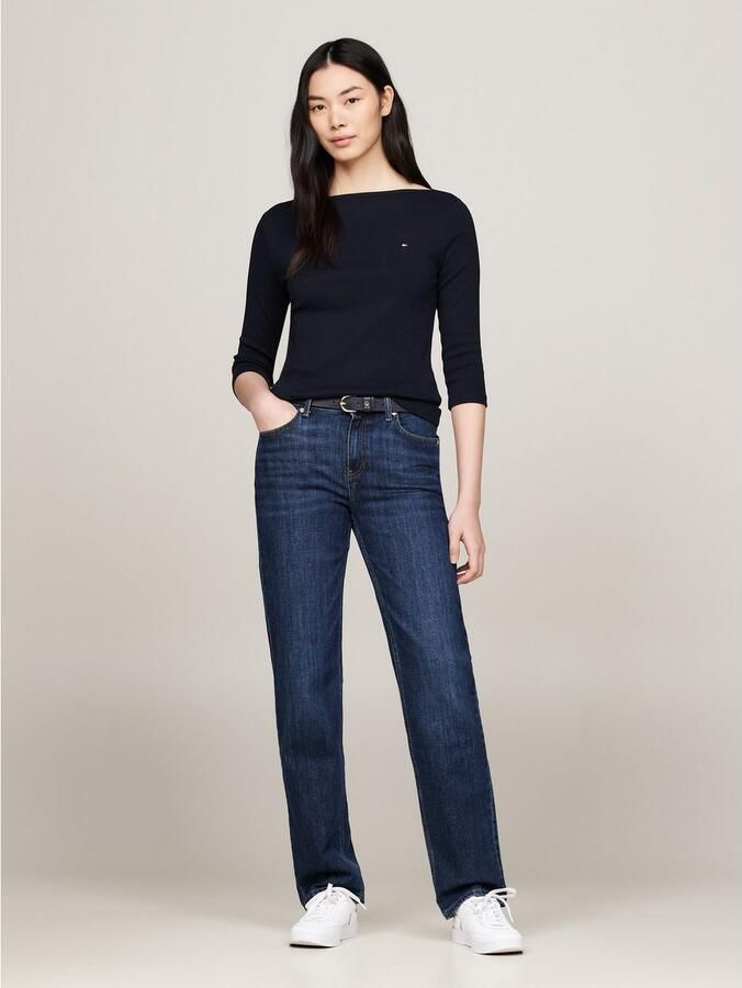 Tommy Hilfiger Shirt met 3 4 mouwen NEW CODY SLIM BOAT-NK 3 4SLV met boothals en strepen - Foto 5