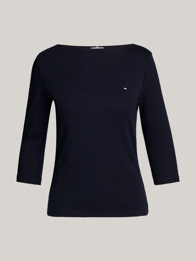 Tommy Hilfiger Shirt met 3 4 mouwen NEW CODY SLIM BOAT-NK 3 4SLV met boothals en strepen - Foto 6