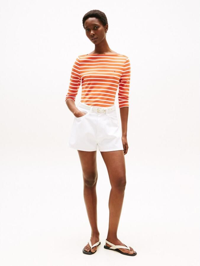 Tommy Hilfiger Shirt met 3 4 mouwen NEW CODY SLIM BOAT-NK 3 4SLV met boothals en strepen - Foto 2