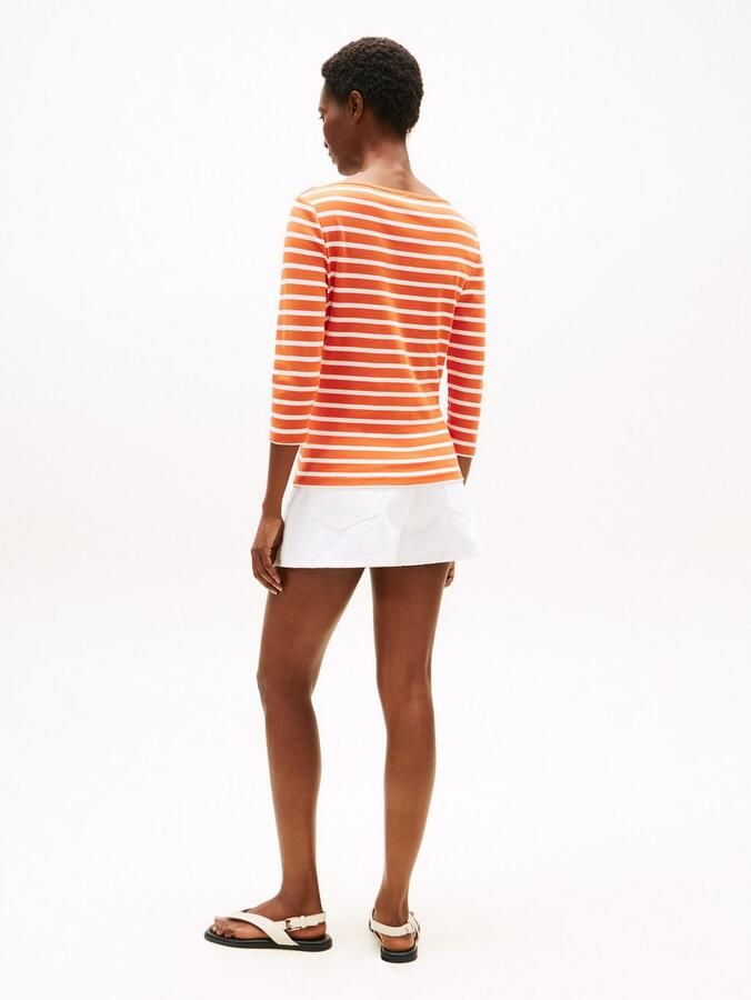 Tommy Hilfiger Shirt met 3 4 mouwen NEW CODY SLIM BOAT-NK 3 4SLV met boothals en strepen - Foto 3