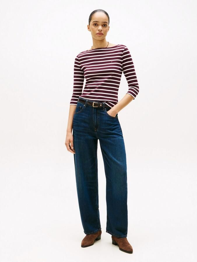 Tommy Hilfiger Shirt met 3 4 mouwen NEW CODY SLIM BOAT-NK 3 4SLV met boothals en strepen - Foto 3