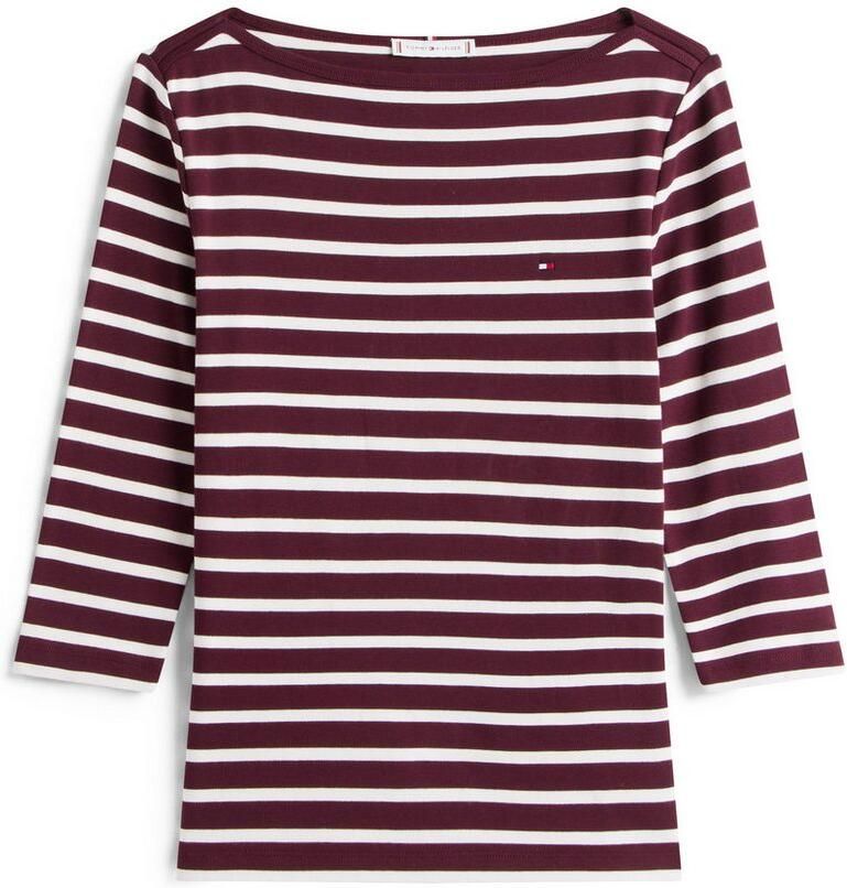 Tommy Hilfiger Shirt met 3 4 mouwen NEW CODY SLIM BOAT-NK 3 4SLV met boothals en strepen