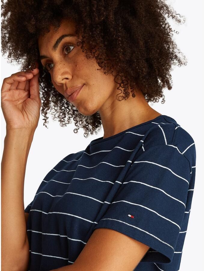 Tommy Hilfiger Shirt met korte mouwen MODERN CO LINEN C-NK SS met strepenpatroon verkoelend premium linnen - Foto 2