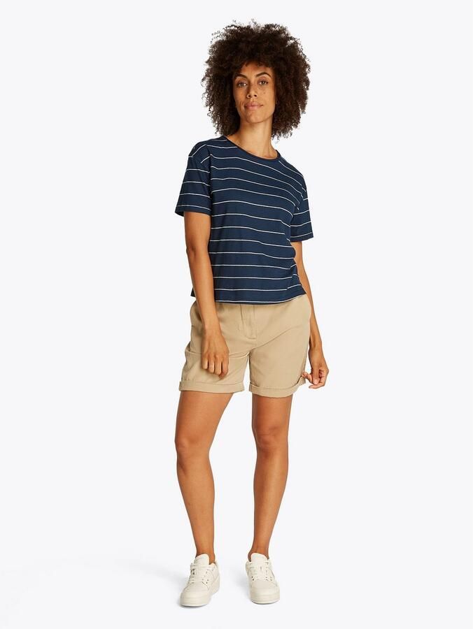 Tommy Hilfiger Shirt met korte mouwen MODERN CO LINEN C-NK SS met strepenpatroon verkoelend premium linnen - Foto 3