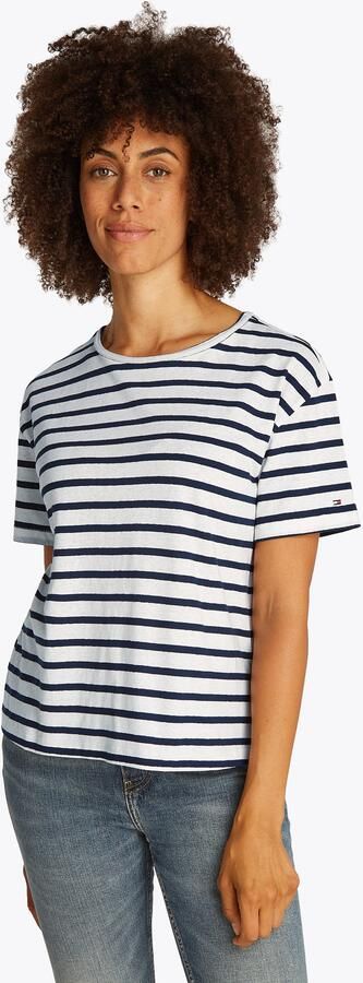 Tommy Hilfiger Shirt met korte mouwen MODERN CO LINEN C-NK SS met strepenpatroon verkoelend premium linnen - Foto 5