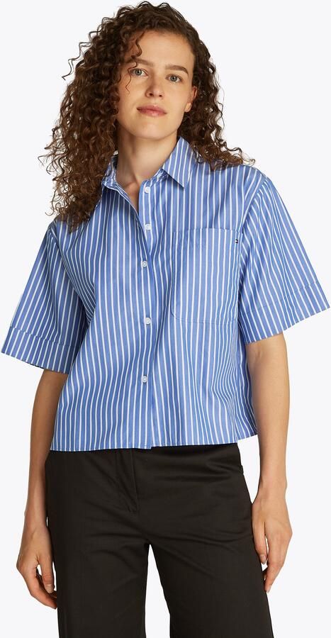 Tommy Hilfiger Shirt met korte mouwen POPLIN BOXY SHORT S S SHIRT met borstzak logo-borduursel - Foto 5