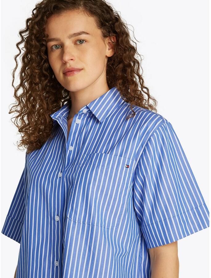 Tommy Hilfiger Shirt met korte mouwen POPLIN BOXY SHORT S S SHIRT met borstzak logo-borduursel - Foto 2