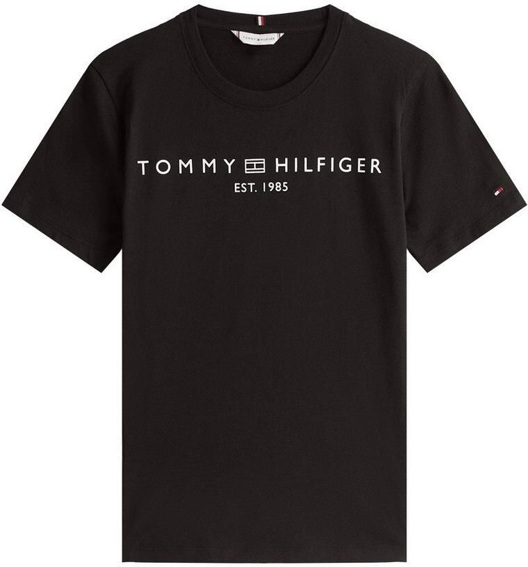 Tommy Hilfiger Shirt met korte mouwen REG CORP LOGO C-NK met logo en borduursel gemêleerd casual regular fit katoen ronde hals - Foto 5