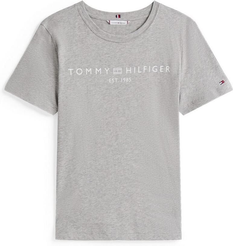 Tommy Hilfiger Shirt met korte mouwen REG CORP LOGO C-NK met logo en borduursel gemêleerd casual regular fit katoen ronde hals - Foto 5