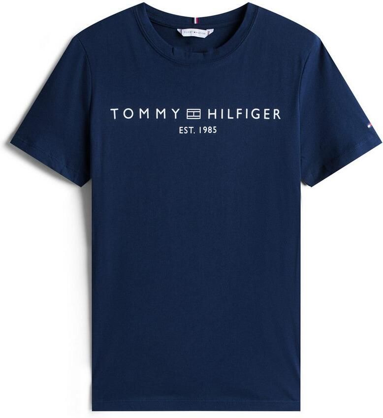 Tommy Hilfiger Shirt met korte mouwen REG CORP LOGO C-NK met logo en borduursel gemêleerd casual regular fit katoen ronde hals - Foto 13