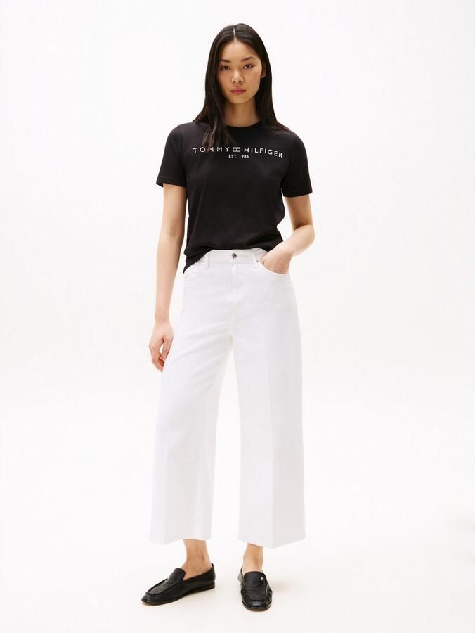 Tommy Hilfiger Shirt met korte mouwen REG CORP LOGO C-NK met logo en borduursel gemêleerd casual regular fit katoen ronde hals - Foto 2