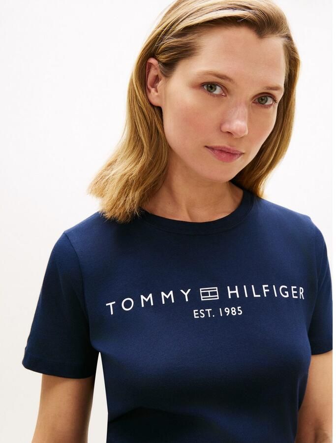 Tommy Hilfiger Shirt met korte mouwen REG CORP LOGO C-NK met logo en borduursel