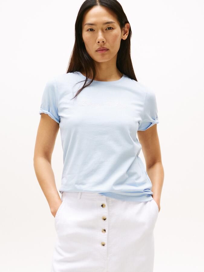 Tommy Hilfiger Shirt met korte mouwen SCRIPT REG C-NK SS T-SHIRT met script-logo-opschrift - Foto 4