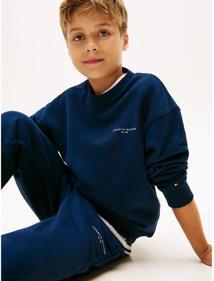 Tommy Hilfiger Shirt met lange mouwen en broek MINI CORP C-NECK SWEATSHIRT SET (2-delig)