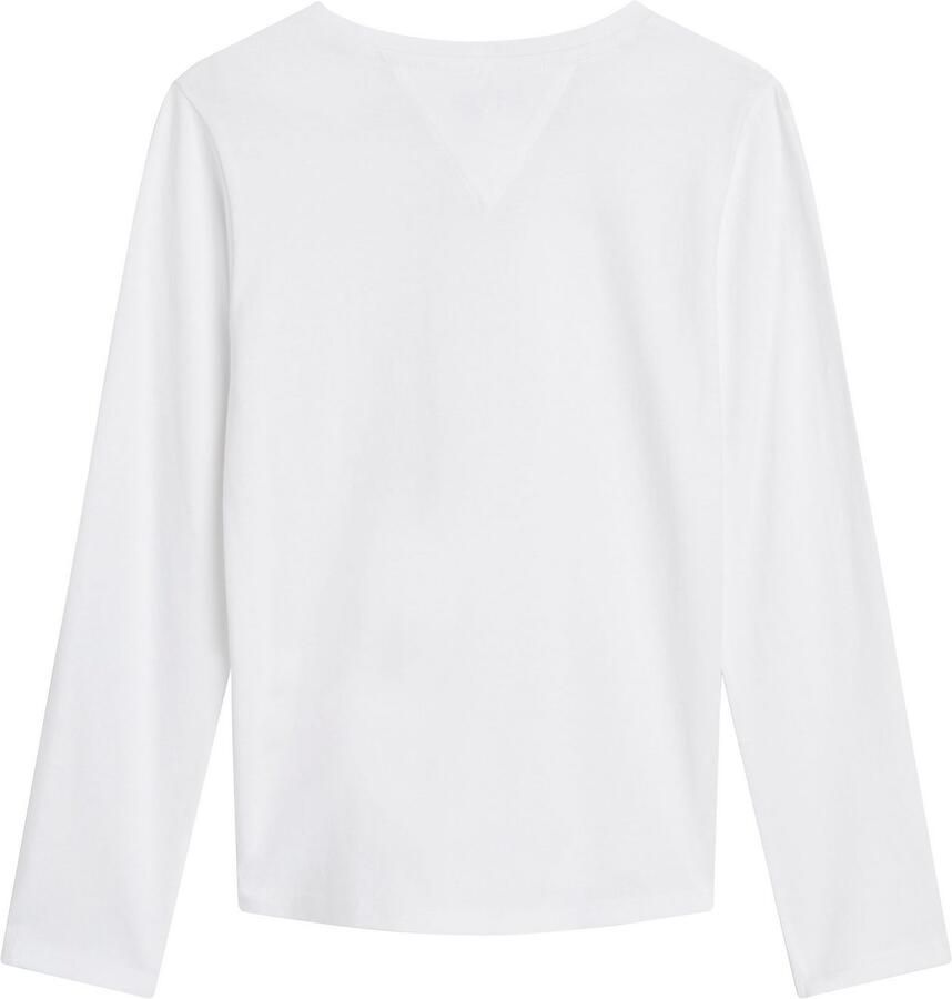Tommy Hilfiger longsleeve van biologisch katoen wit Meisjes Katoen (biologisch) Ronde hals 128