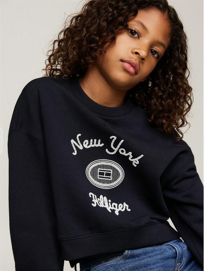 Tommy Hilfiger Shirt met lange mouwen HILFIGER NY EMBROIDERED CREWNECK Kinderen tot 16 jaar met logostiksel - Foto 4
