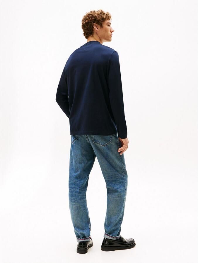 Tommy Hilfiger Shirt met lange mouwen LINEAR FLAG GRAPHIC Jersey ronde hals regular fit longsleeve - Foto 4