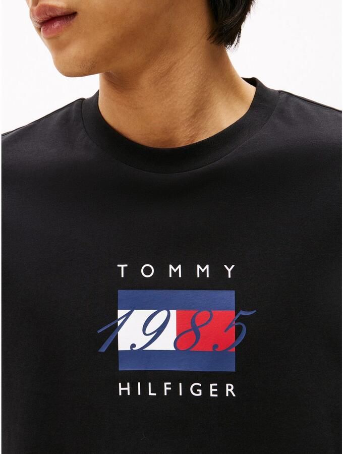 Tommy Hilfiger Shirt met lange mouwen LINEAR FLAG GRAPHIC Jersey ronde hals regular fit longsleeve - Foto 2