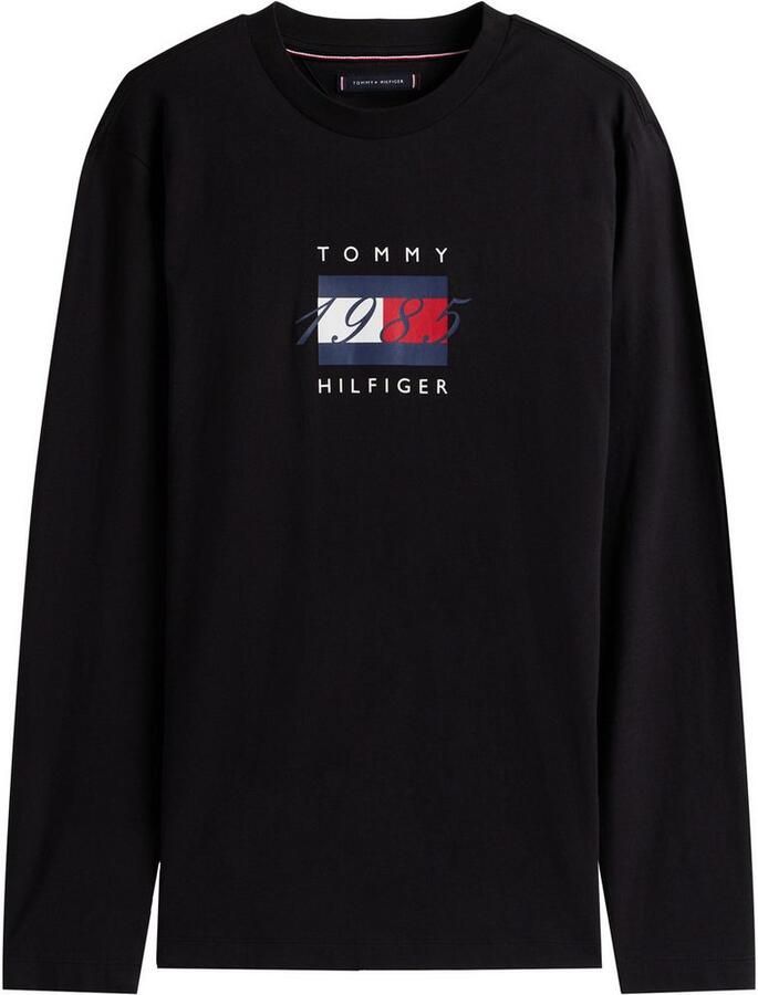 Tommy Hilfiger Shirt met lange mouwen LINEAR FLAG GRAPHIC Jersey ronde hals regular fit longsleeve