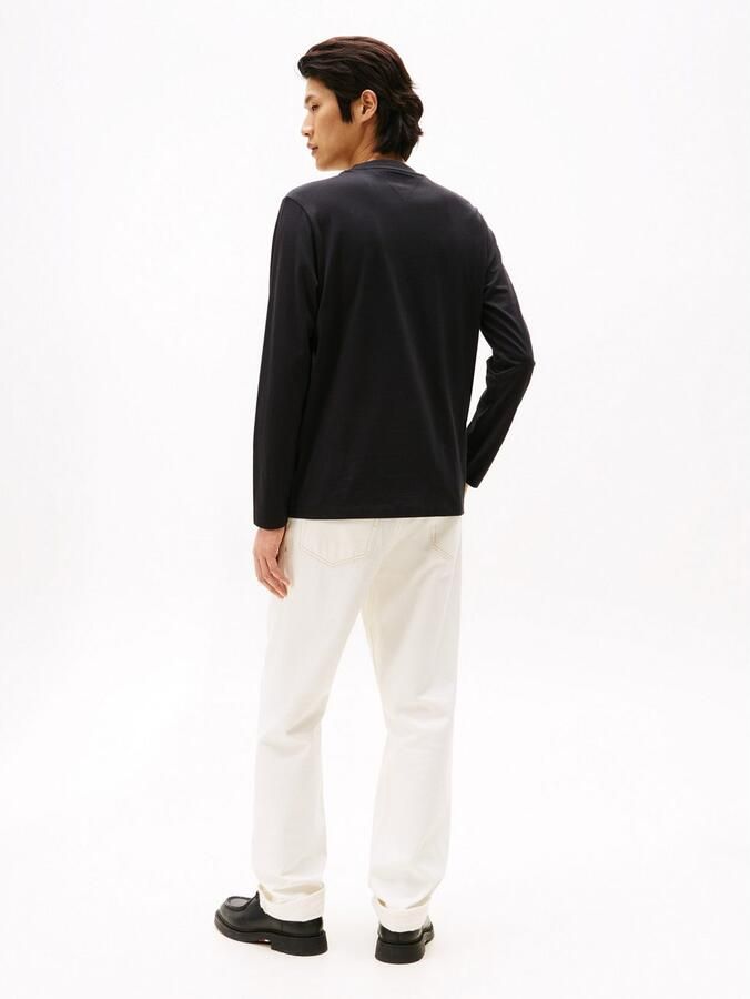 Tommy Hilfiger Shirt met lange mouwen LINEAR FLAG GRAPHIC Jersey ronde hals regular fit longsleeve - Foto 4