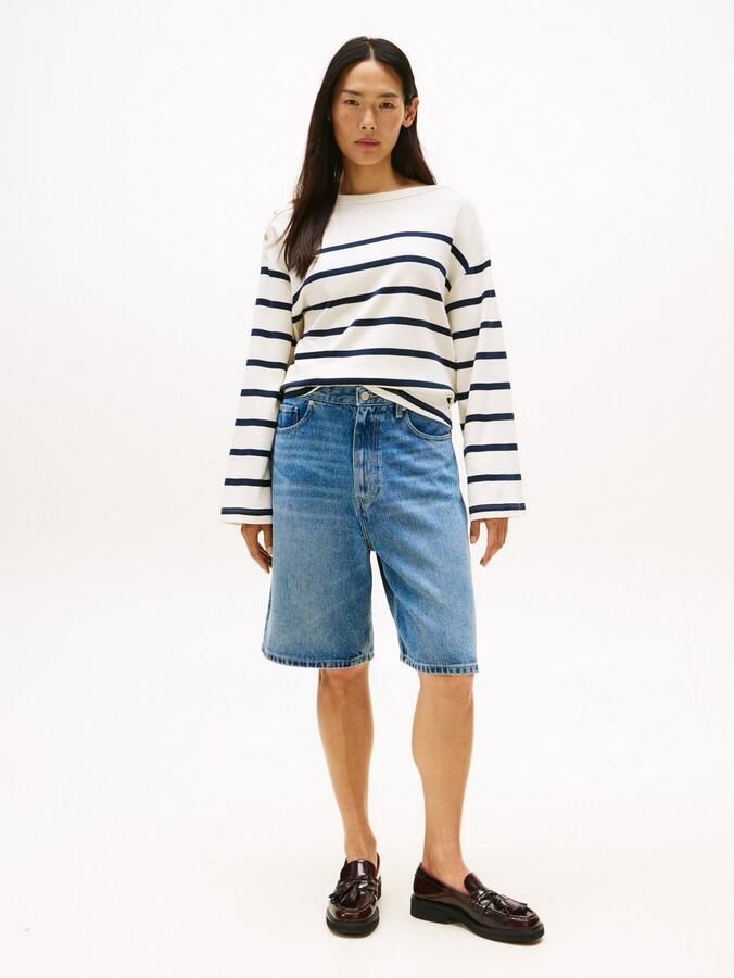 Tommy Hilfiger Shirt met lange mouwen LWK GOLD BUTTON BOAT-NK LS TEE