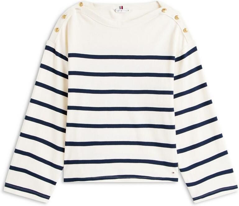 Tommy Hilfiger Shirt met lange mouwen LWK GOLD BUTTON BOAT-NK LS TEE - Foto 3